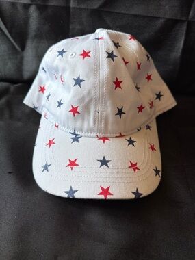 New White Star Print Baseball Cap - Red & Navy Stars